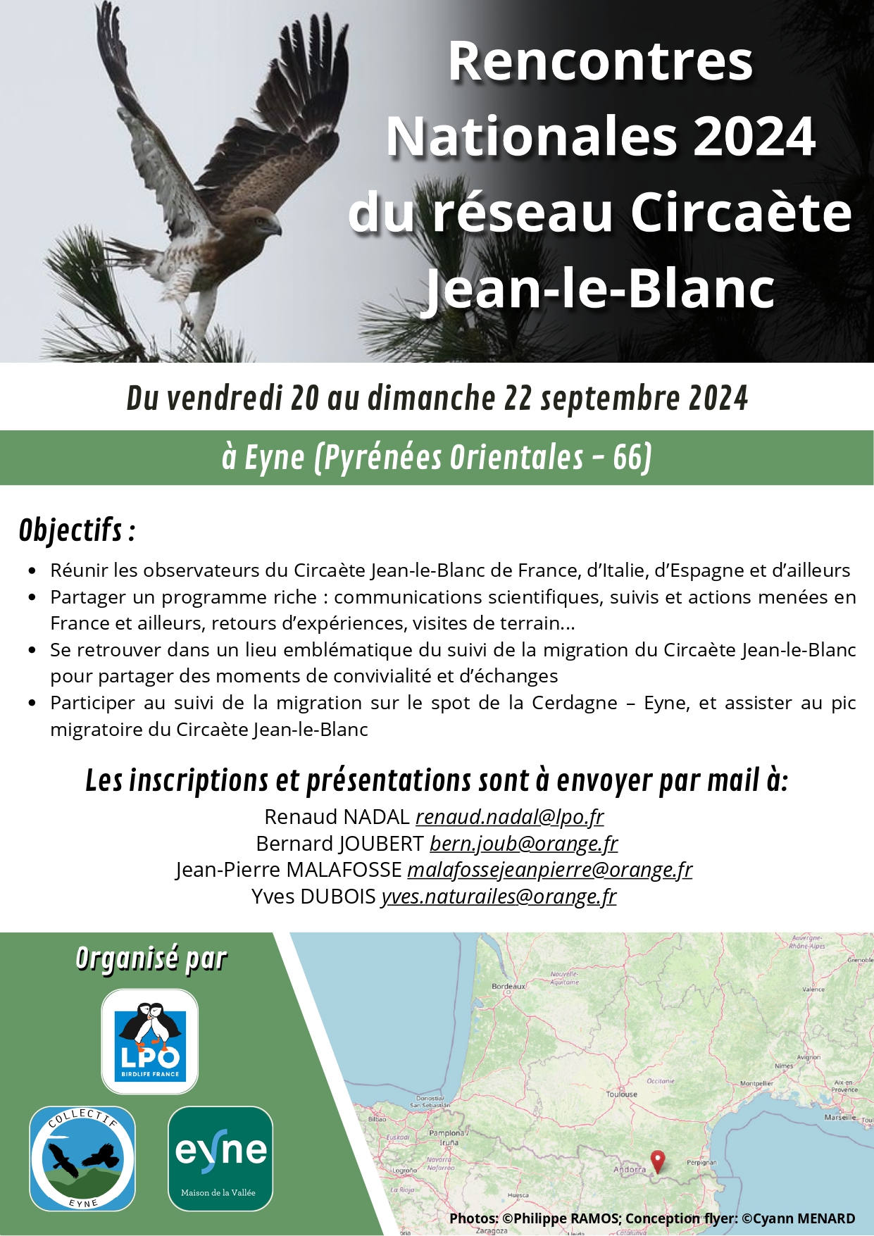 Flyer des Rencontres Circaète à Eyne (Cerdagne)